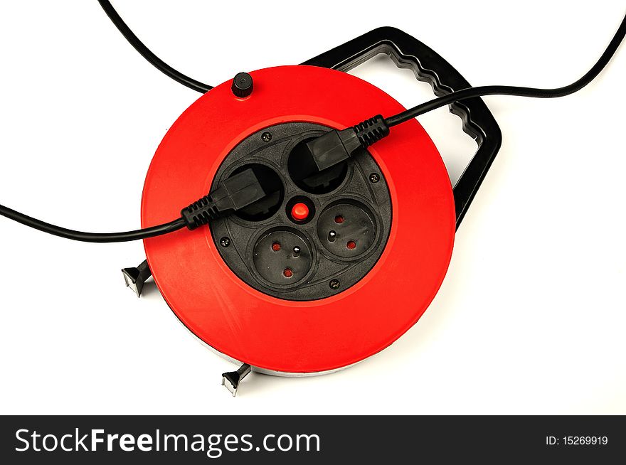 Plastic red electric equipment with handler