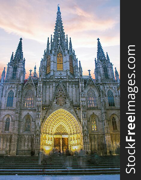 Cathedral Of Barcelona Spain.