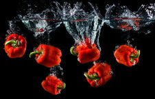 Water Droping Red Bell Pepper Or Paprika Royalty Free Stock Photography