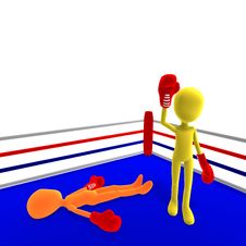 3d Male Icon Toon Character Wins The Boxfight Stock Photography 3d Male Icon Toon Character Wins The Boxfight Stock Photography