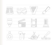Different Kind Of Art Icons Stock Images