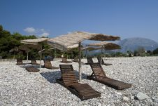 Longue On Adriatic Beach Royalty Free Stock Image Longue On Adriatic Beach Royalty Free Stock Image