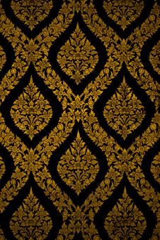 Golden Wall Thai Style. Royalty Free Stock Photos Golden Wall Thai Style. Royalty Free Stock Photos