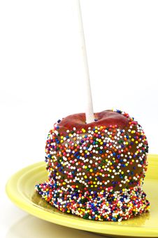 Caramel Apple With Rainbow Sprinkles Royalty Free Stock Photo Caramel Apple With Rainbow Sprinkles Royalty Free Stock Photo