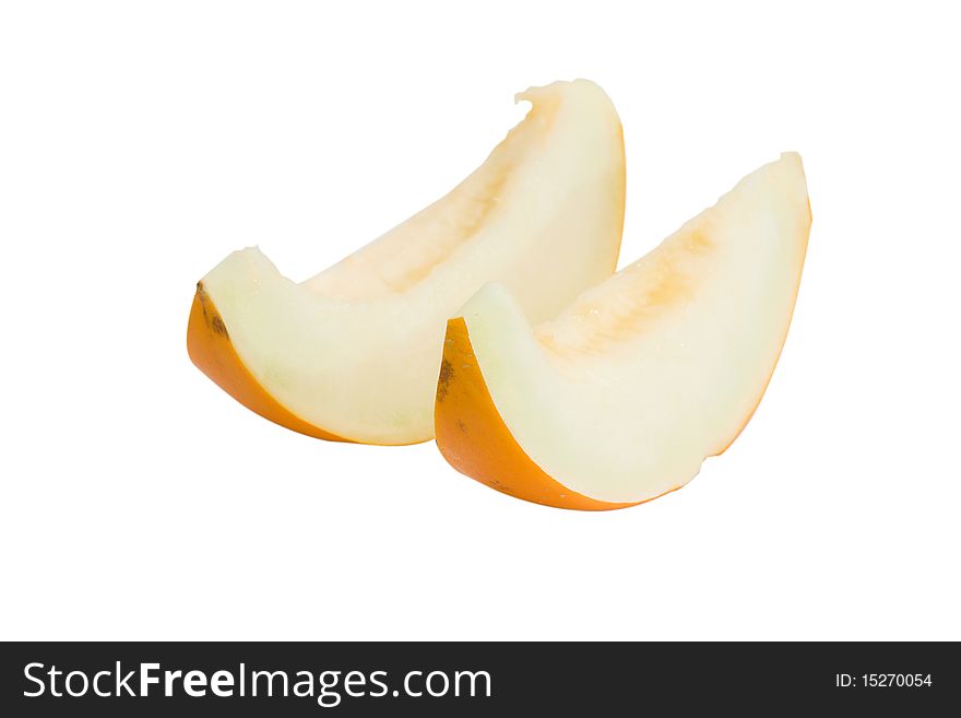 Melon slices  isolated on a white background