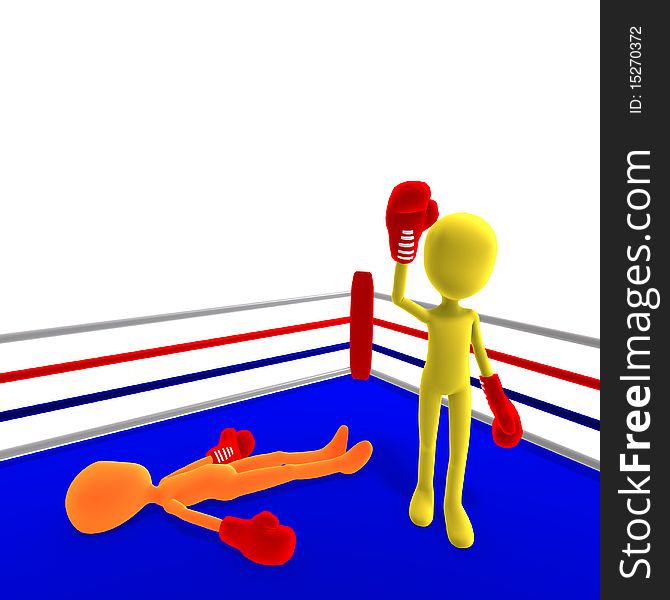 3d male icon toon character wins the boxfight