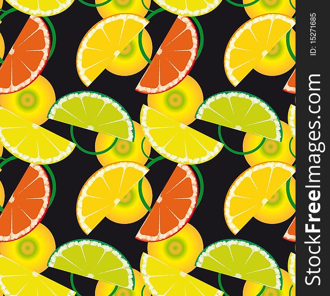 Seamless background with citrus fruits