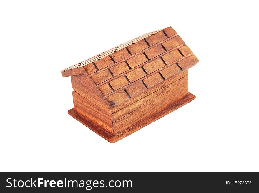 Box from the mahogany in the form of the house