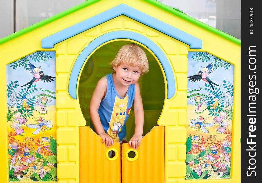 Cute Boy In Play House