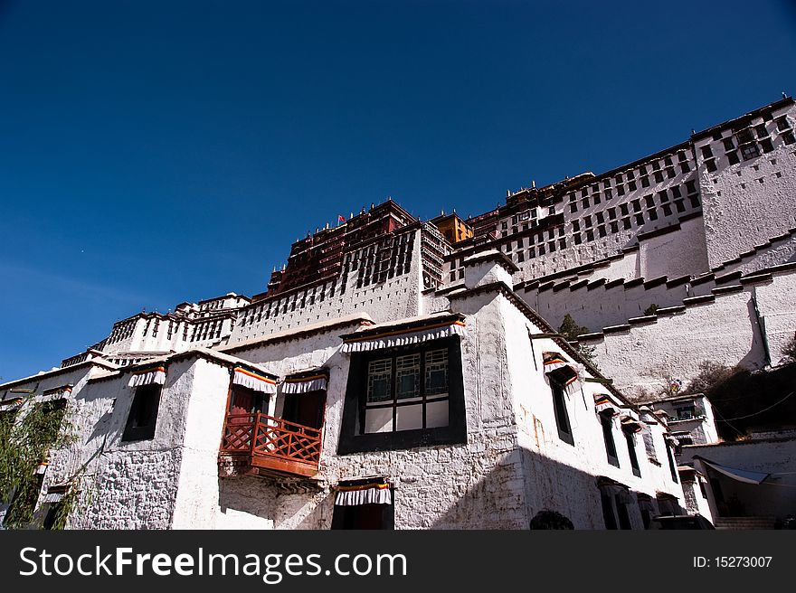 Close view of the potala palace in tibet of china. Close view of the potala palace in tibet of china