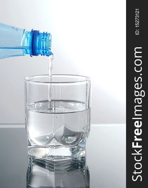 Glass of water and bottle