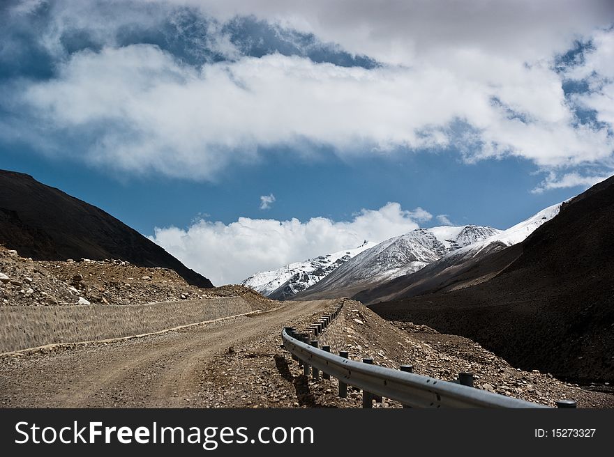 Modern highway to the summit of earth - mount himalaya. Modern highway to the summit of earth - mount himalaya