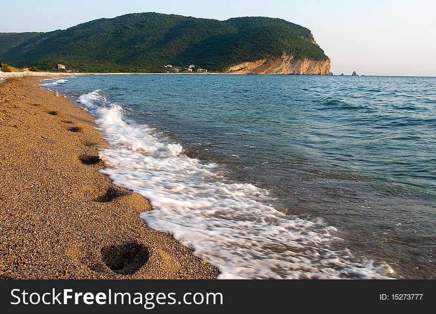 Empty Adriatic sea beach in summer. Empty Adriatic sea beach in summer