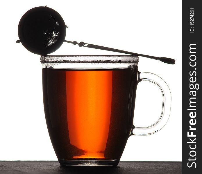 Cup of tea against white background