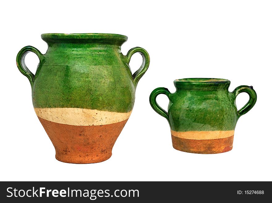 Two old pot or vase terracotta