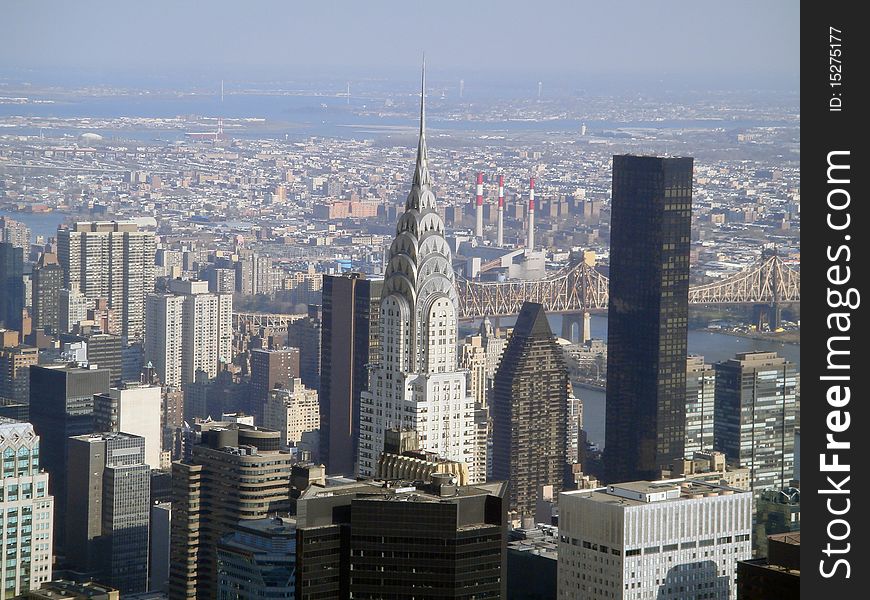 A landscape view of an area of Manhattan, New York. Taken from the empire state building. A landscape view of an area of Manhattan, New York. Taken from the empire state building