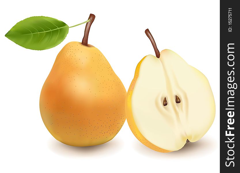 Two ripe pears.