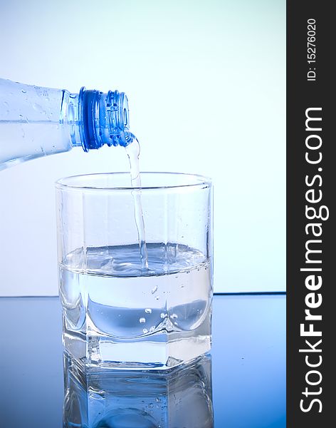 Glass of water and bottle