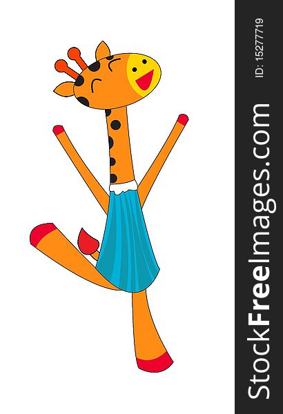 A illustration of a happy giraffe