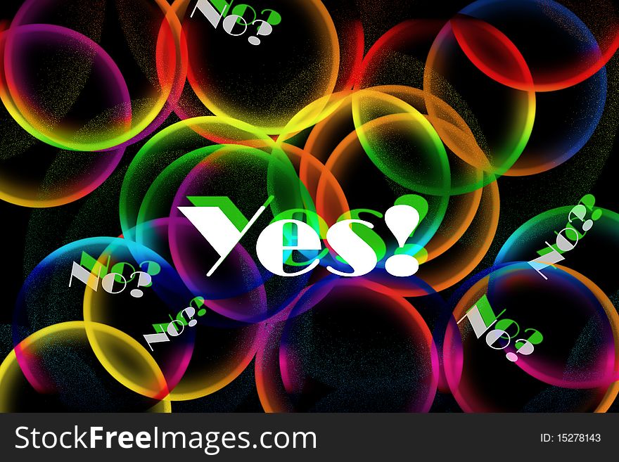 Abstract background rings colors yes no. Abstract background rings colors yes no