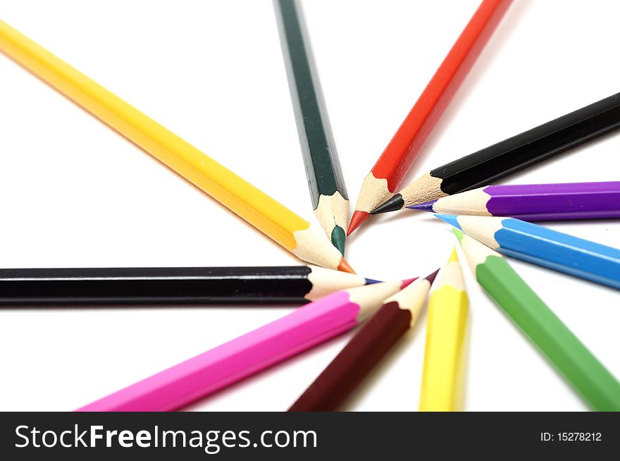 Color pencils isolated on white