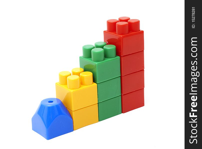 Chart from toy blocks isolated on white
