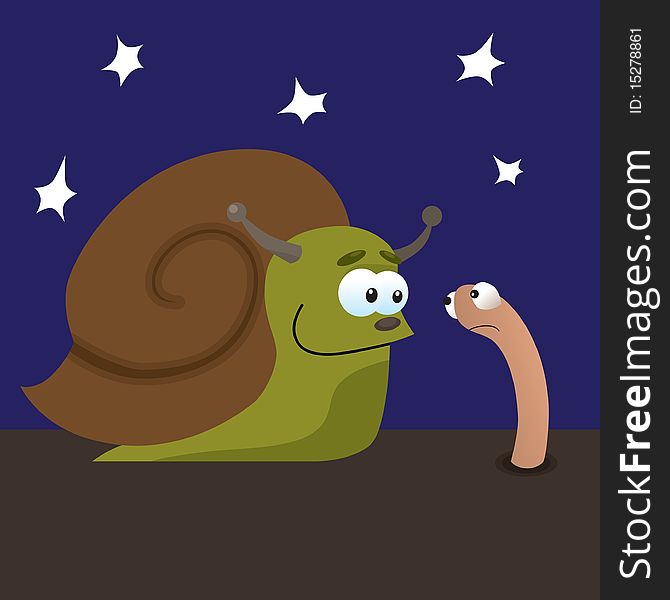 Snail and worm