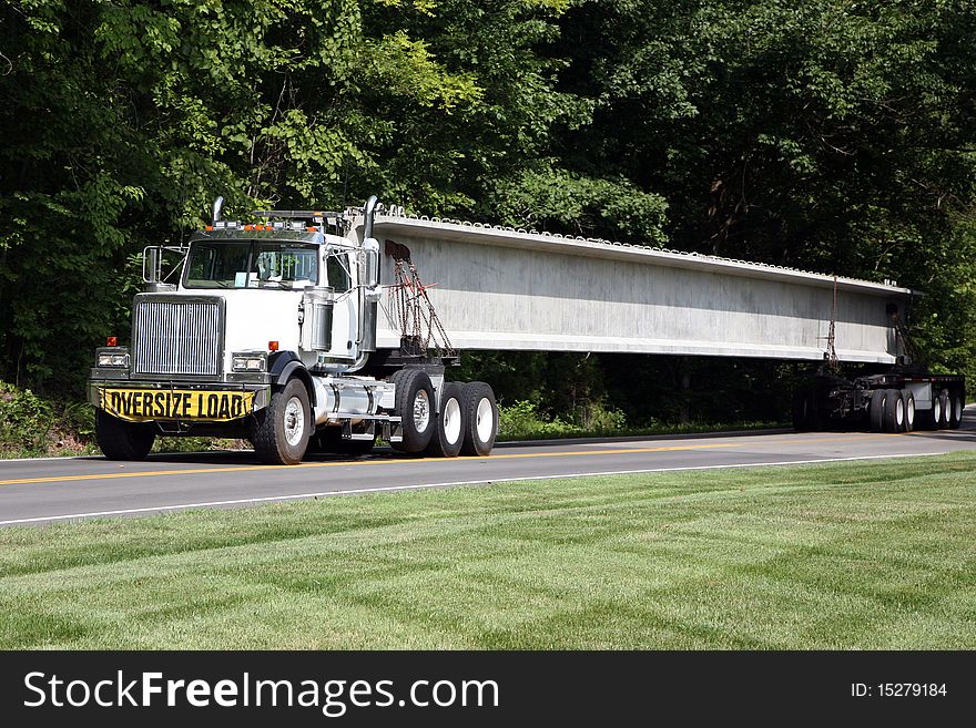 Transporting Highway Bridge Supports