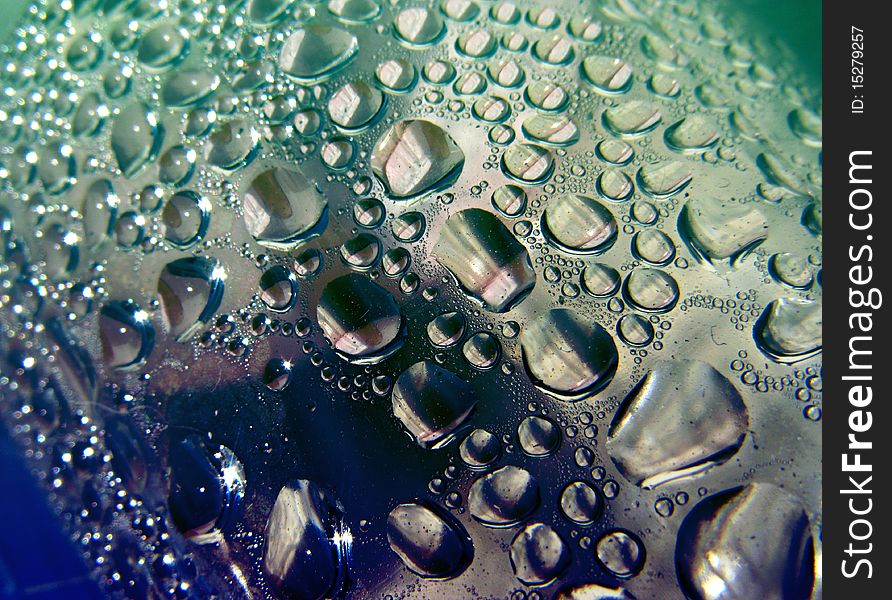 Water drops closeup