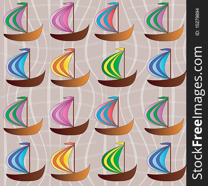 Seamless texture of varicolored boats. Seamless texture of varicolored boats
