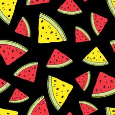 Watermelon Pattern Hand Drawing Stock Photography