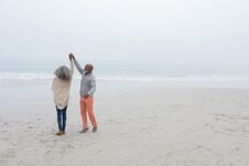 Couple Dancing At The Beach Royalty Free Stock Images