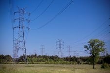 Power Lines On Blue Sky Stock Photo Power Lines On Blue Sky Stock Photo
