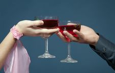 Two Glasses, Two Hands Stock Photos Two Glasses, Two Hands Stock Photos