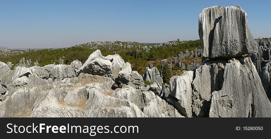 Shilin stone forest view from baishaidai hill