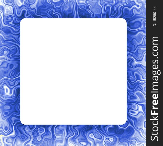 Blue abstract frame background. digitally rendered