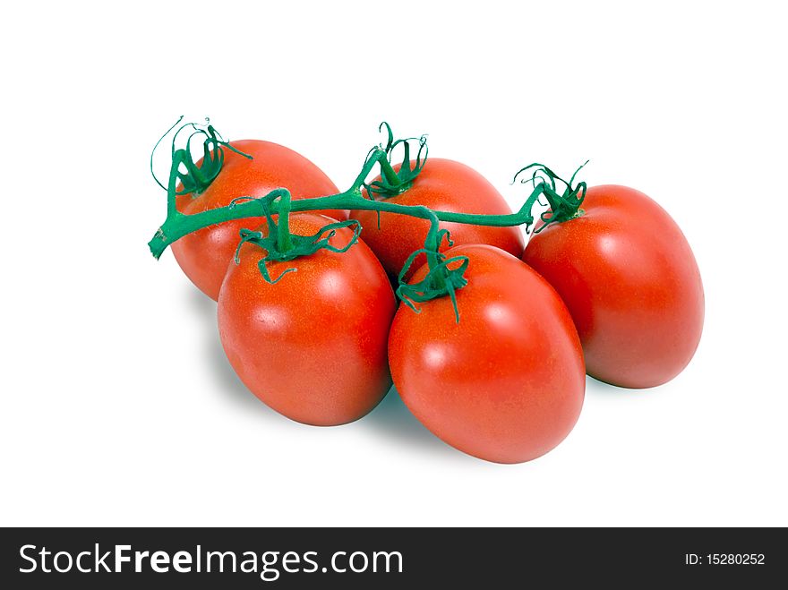 Fresh tomatoes isolated over white