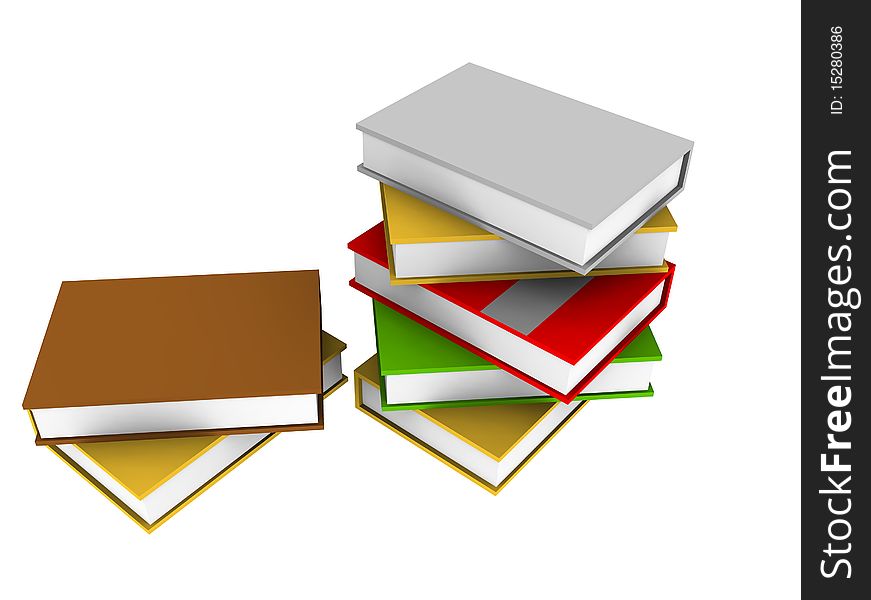 Books on a white background isolated