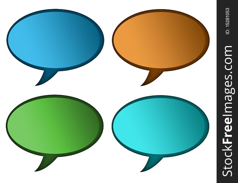 Colored speech bubbles on white background