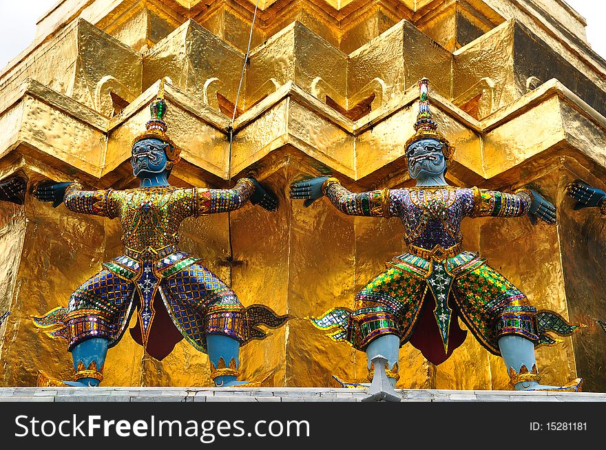 Giant statue at Wat Pra Kaew in Thailand