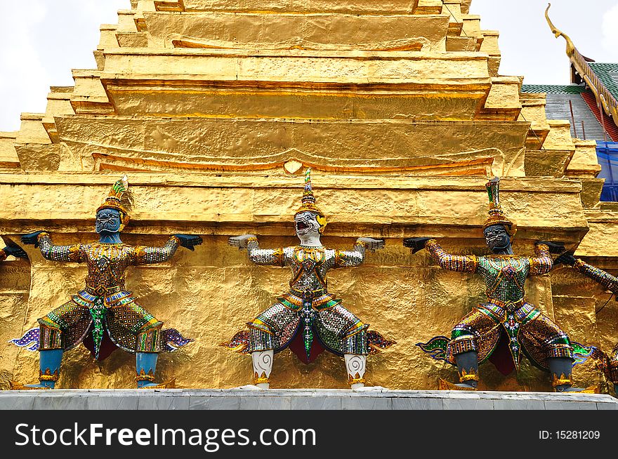 Giant statue at Wat Pra Kaew in Thailand