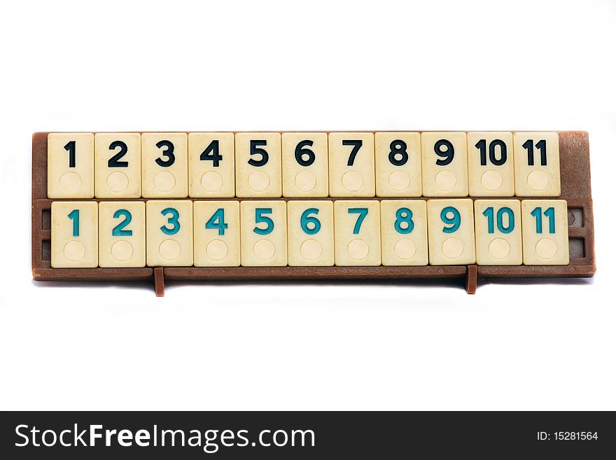 Cube games with numbers on wood board