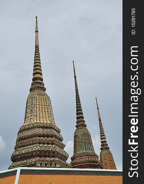 Thai Pagoda at Wat Po in Thailand