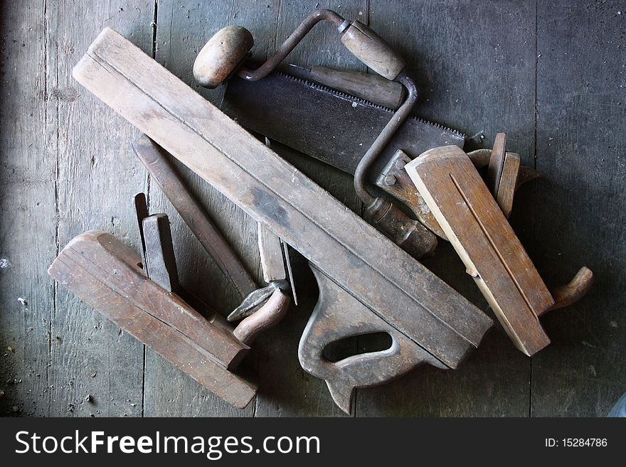 Several hand pieces of wooden instruments pieces. Several hand pieces of wooden instruments pieces