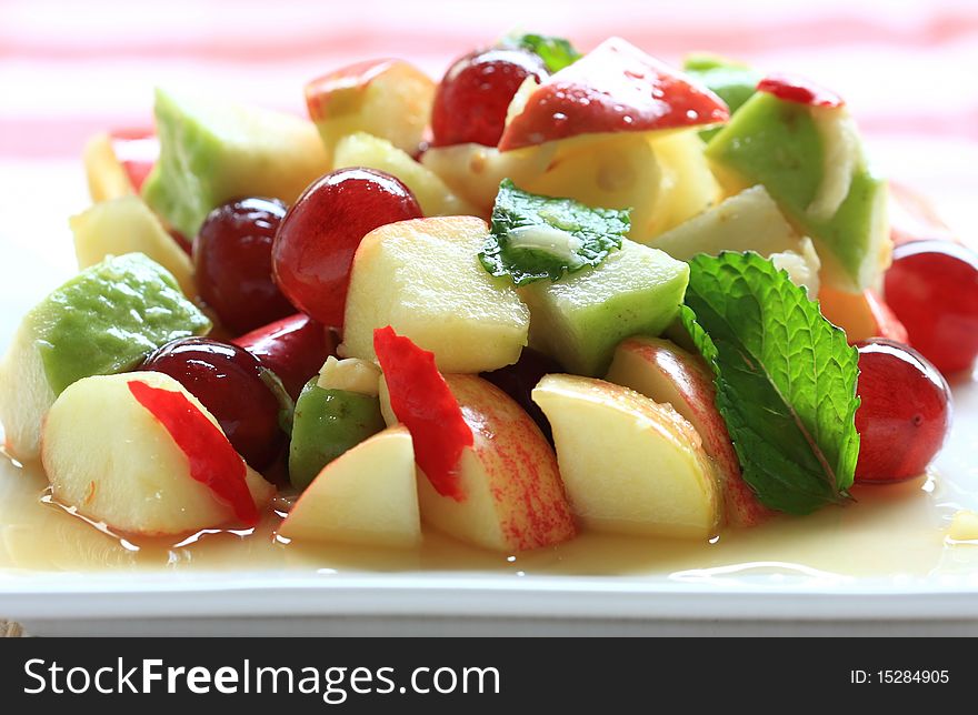 Fruit salad,Yum fruits Thai fppd stye