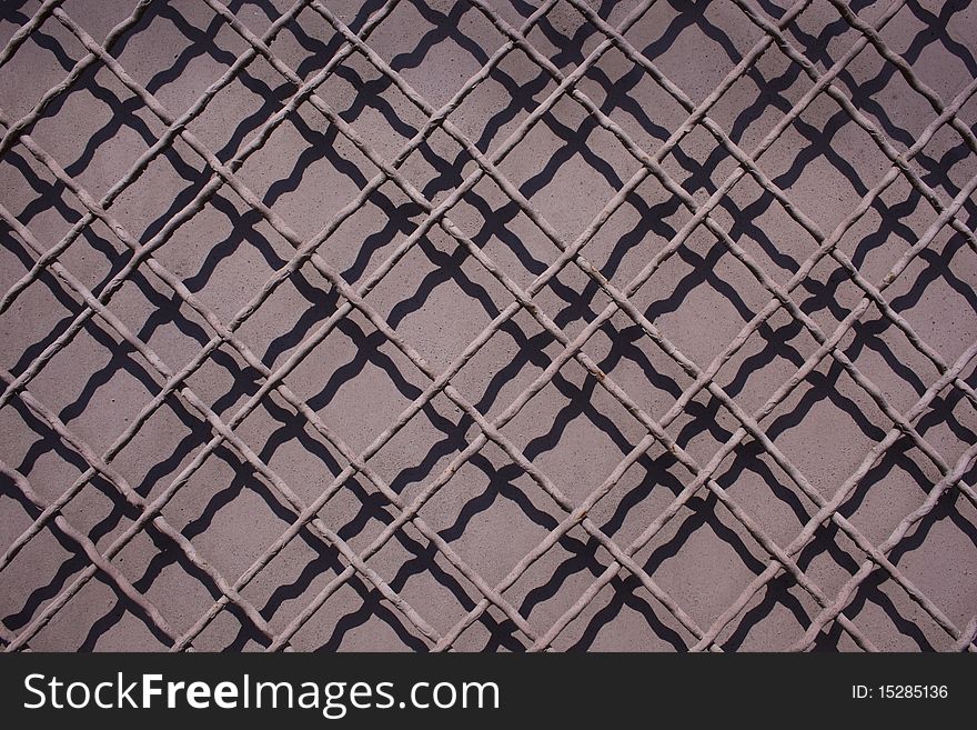 Metal fence with painted background