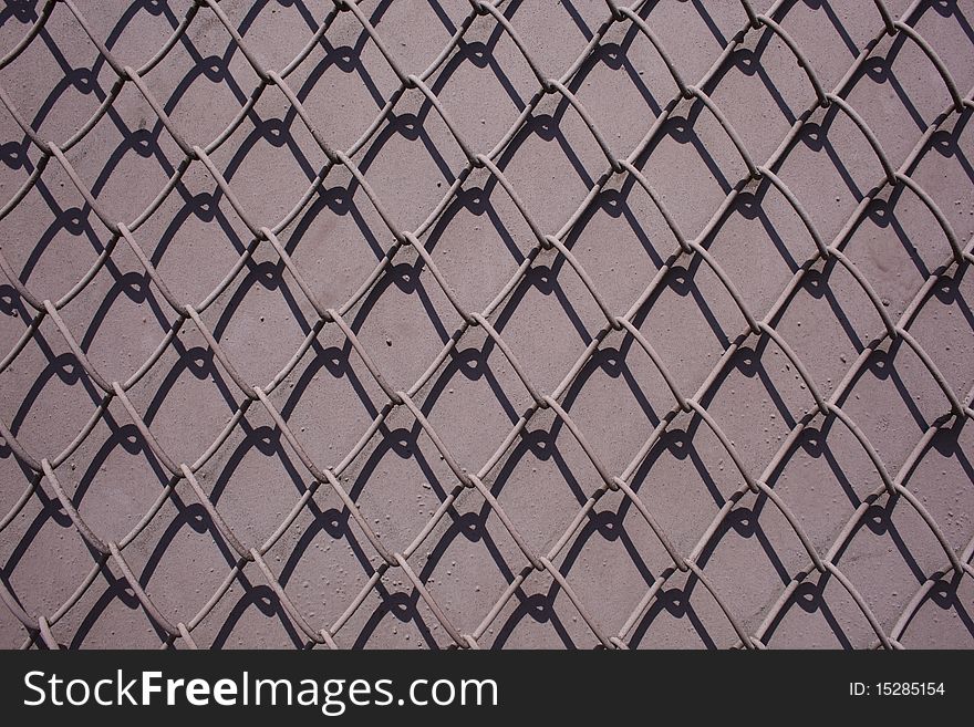 Metal fence with painted background