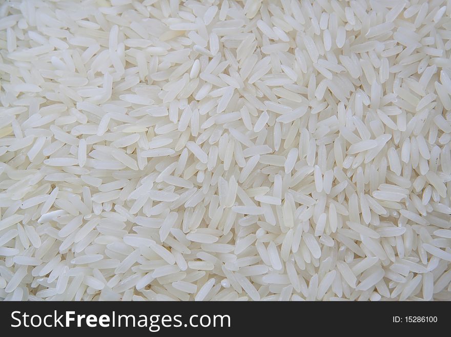 Close-up raw rice from Thailand.