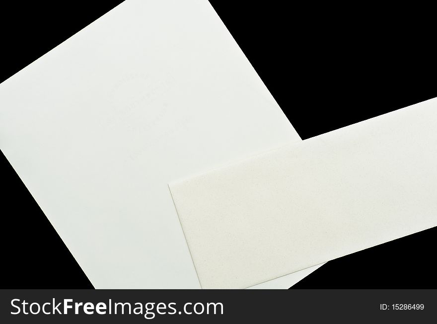 Envelope and paper black isolation