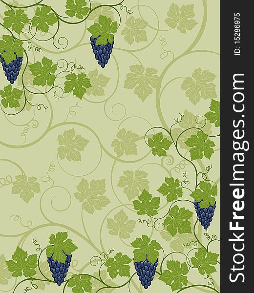 Abstract floral background with a vine.